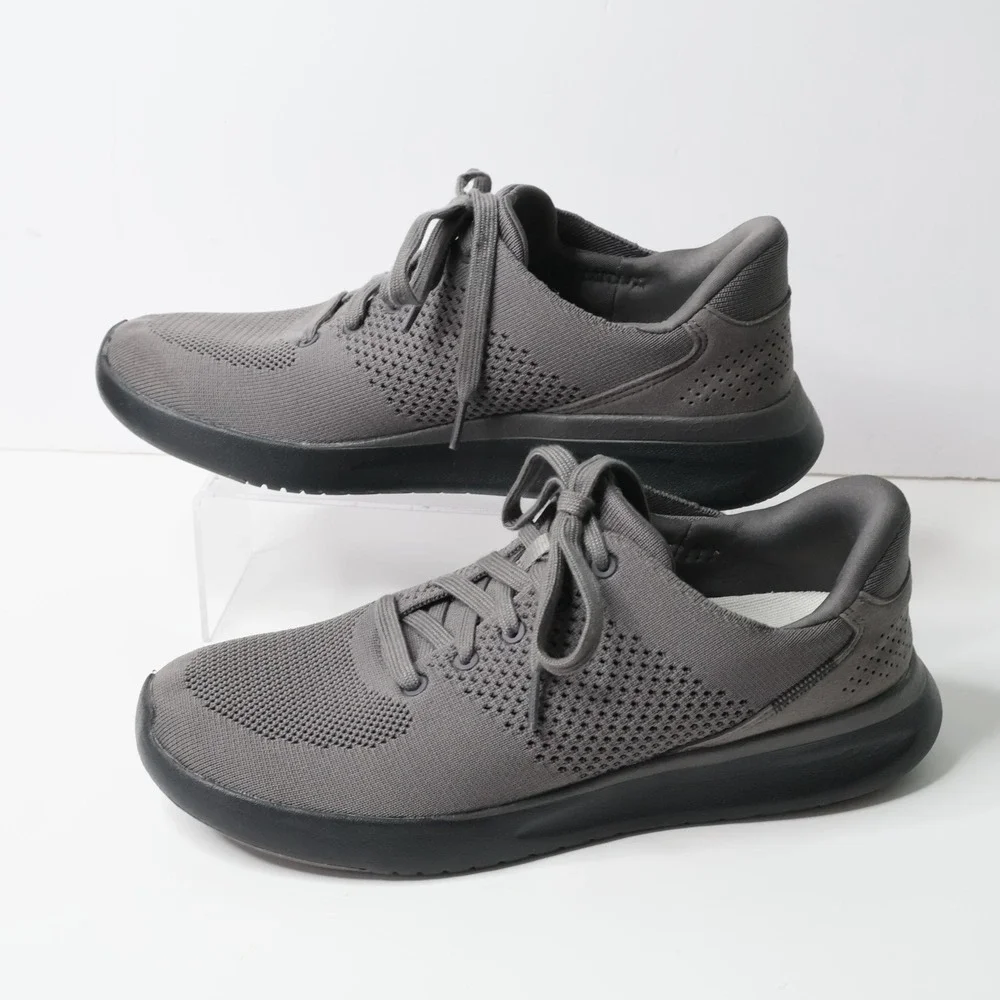 Kizik Lima Men 8.5‎ W Wide Gray Knit HandsFree Slip On Sneakers Shoes Casual